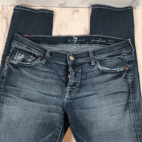 7 For All Mankind Josefina Skinny Boyfriend Jeans, Size 26 - Picture 10 of 13